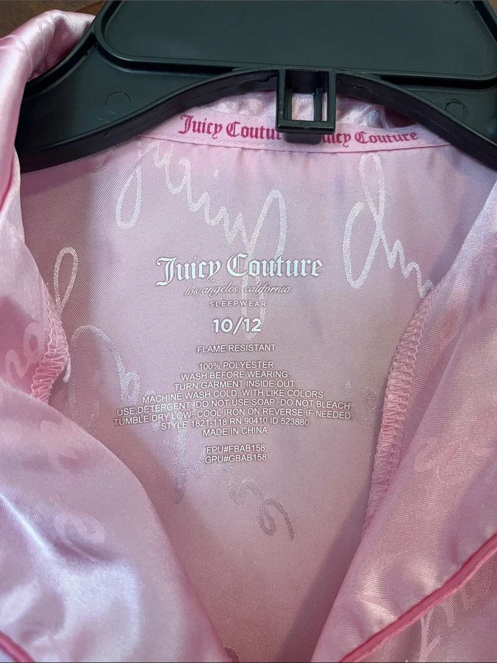 Juicy Couture Girl’s Light Pink Satin Short Pajama Set